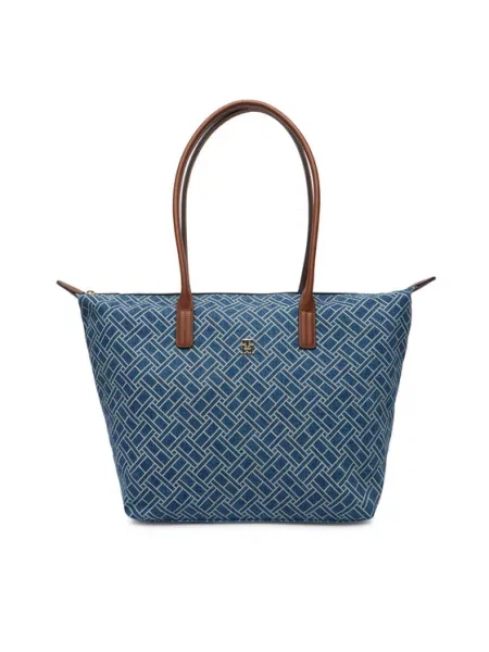 Tommy Hilfiger Geantă Popette Tote Denim Flag albastru