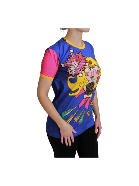 Koszulka Dolce And Gabbana z krótkim rękawem niebieska