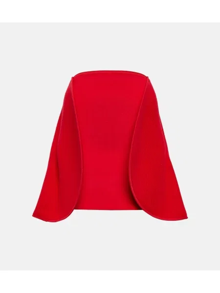 Fustă Victoria Beckham din jerseu roșu