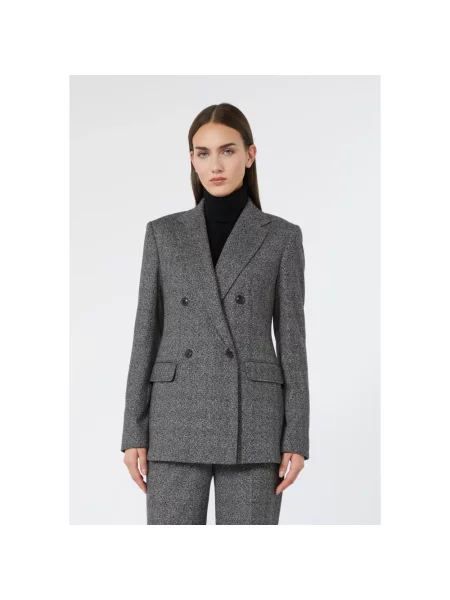 Dzianinowa marynarka Max Mara Studio szara