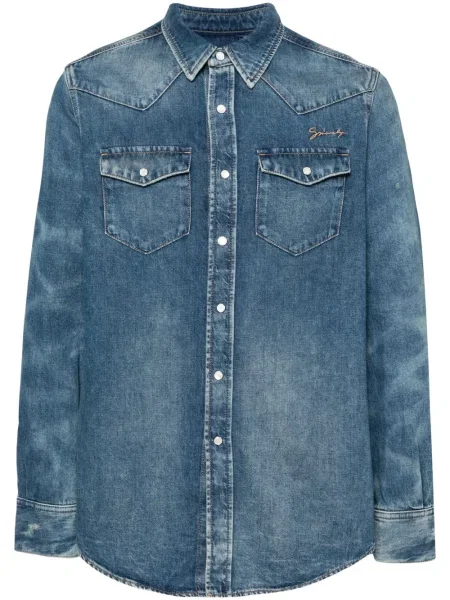 Cămașă Givenchy cu broderie albastru