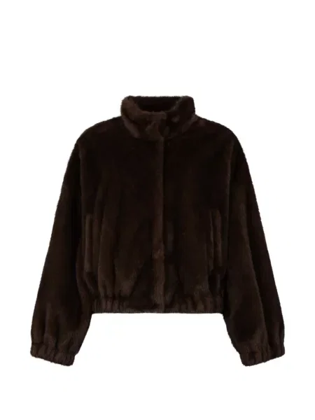 Palton de blană Weekend Max Mara cu blană maro