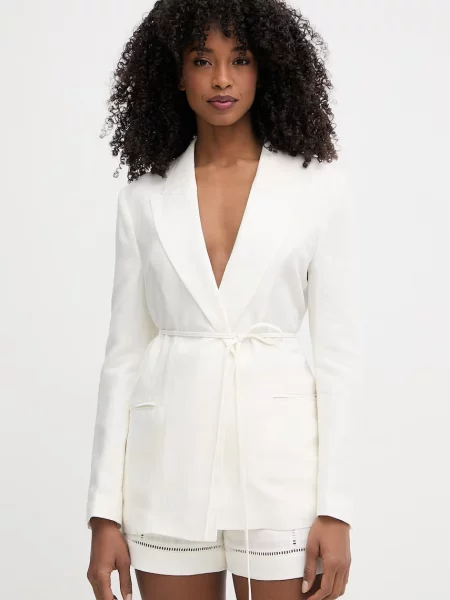 Twinset marynarka z lnem beżowa