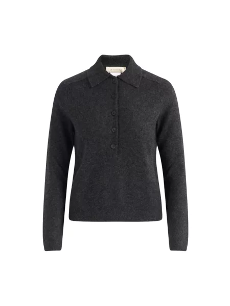 Dzianinowa koszulka polo Max Mara szara
