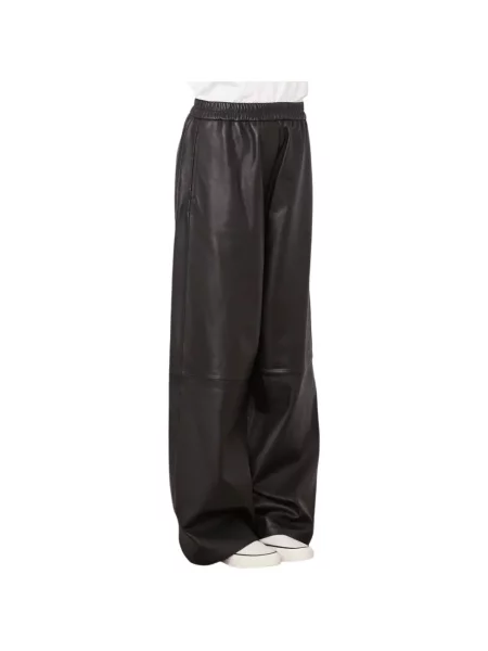 Pantaloni Officine Générale din piele negru