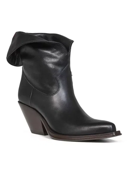 Buty do kostki Chloe skórzane czarne