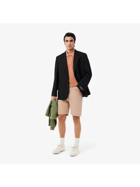 Lacoste Bermudy Z Denimu Z Efektem Sprania różowy