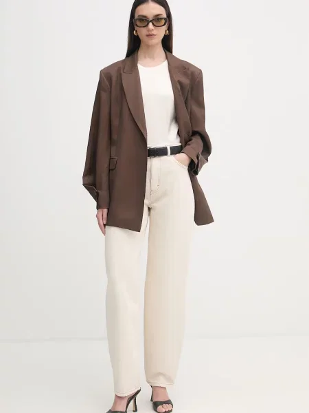 Haveone двобортний піджак з додаванням льону