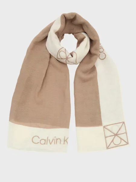 Лляна хустка Calvin Klein бежева