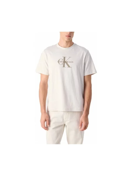 Calvin Klein Jeans majica za muškarce od pamuka bež