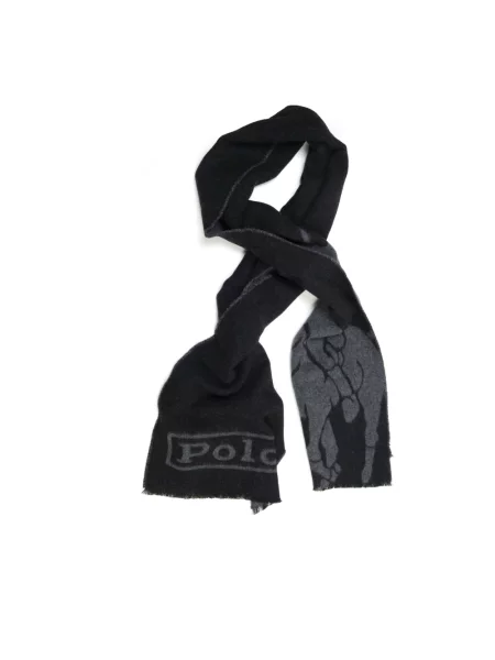 Szal Polo Ralph Lauren z logo dwustronna szara