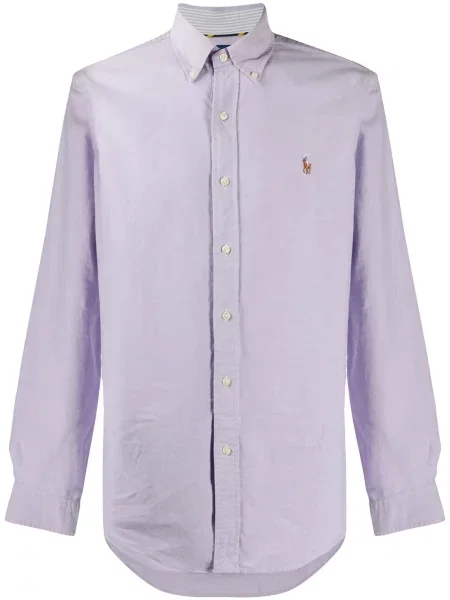 Πουκάμισο Polo Ralph Lauren με κέντημα μωβ