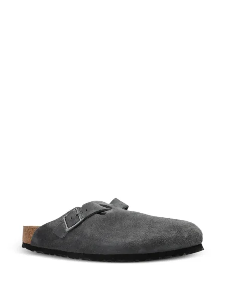 Saboți Birkenstock din piele de căprioară gri