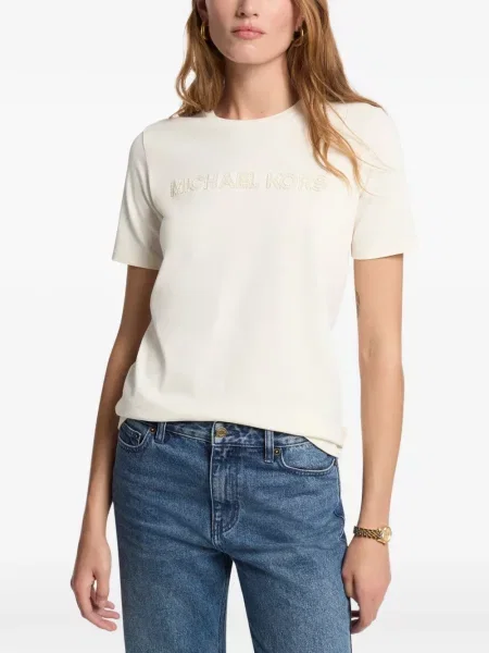 Tricou Michael Kors cu autograf alb