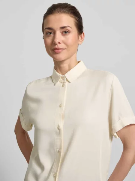 Bluzka koszulowa o kroju regular fit z rękawem o dł. Jake*s Casual beżowa