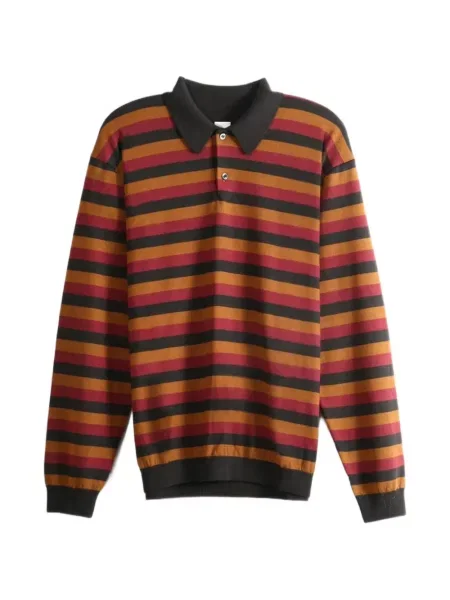 Lung tricou polo Vowels negru