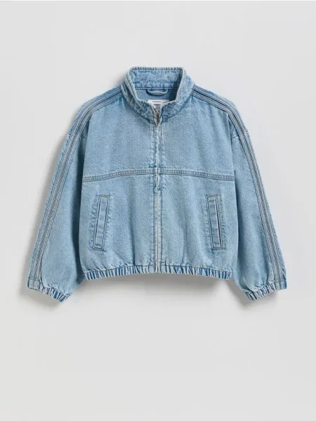 Reserved Geacă de blugi cu guler perkins albastru