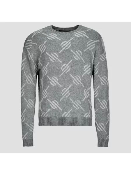 Daily Paper pulover Tevin Monogram Knit light gri