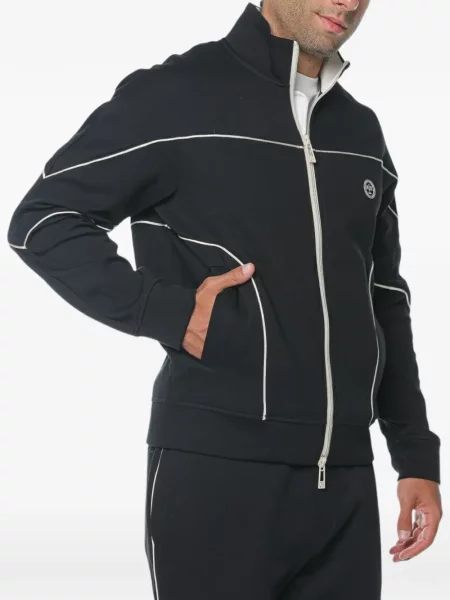 Hanorac cu fermoar Armani Exchange cu autograf negru