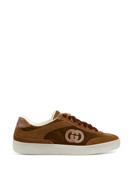 Sneakerși Gucci de catifea maro