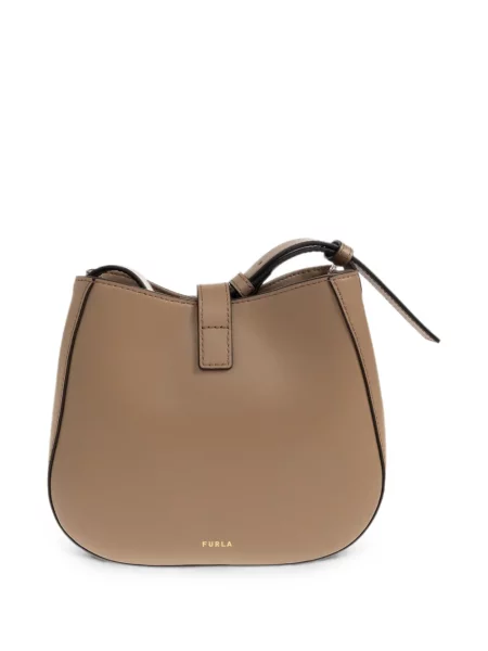 Кожена презрамки чанта Furla с катарама кафяво