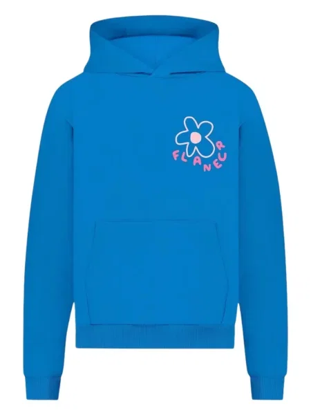 Hanorac cu glugă Flâneur cu model floral cu imagine albastru