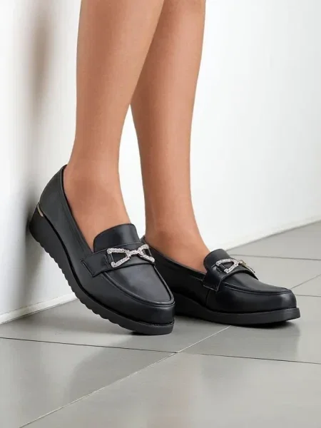 Мокасини Resti с клин ток черно