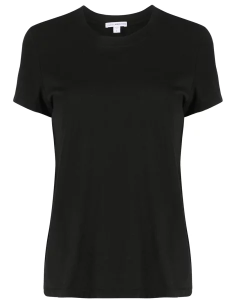 Tricou James Perse cu decolteu în U negru