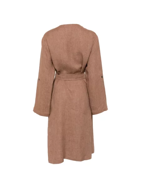 Cu centură lung rochie midi Max Mara maro