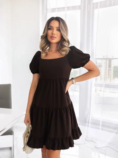 Платье мини Uaclothes софтшелл коричневое