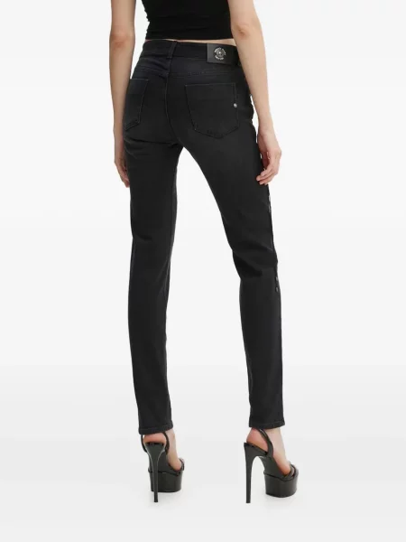Blugi Versace Jeans Couture din dantelă negru