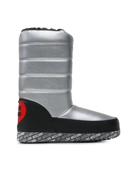 Дутики Love Moschino серебряные