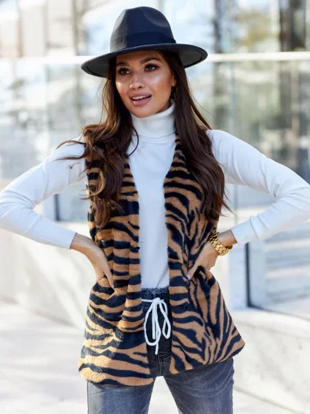 Telovnik Yups iz krzna črna