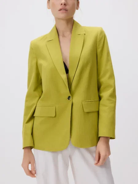 Reserved Піджак із додаванням льону жовто-зелений зелений