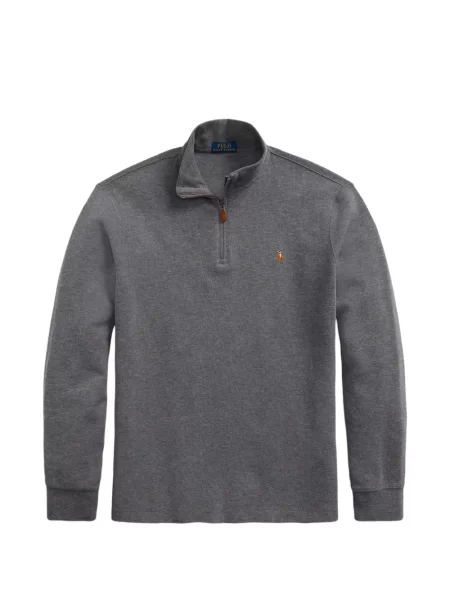 Tricou polo Polo Ralph Lauren cu glugă cu blană cu broderie roșu