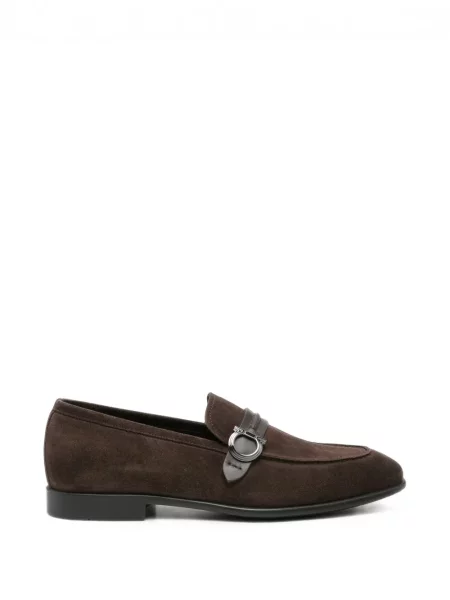 Pantofi loafer Ferragamo din piele de căprioară maro