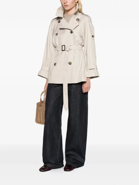Къс тренчкот Max Mara кепър бежово