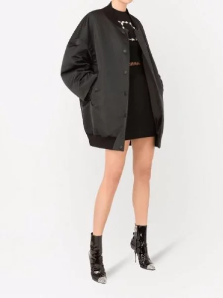 Plačiakojis bomber striukė Dolce & Gabbana juoda