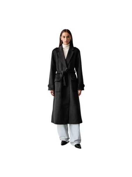 Karl Lagerfeld Jeans płaszcz z wełną szary