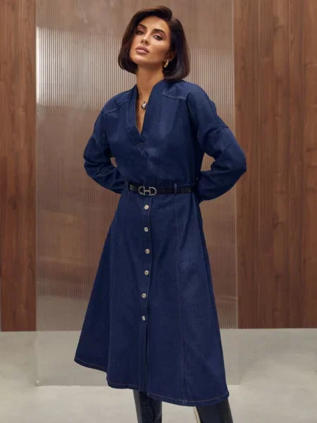 Сукні Dressa темно-синій бавовна/поліестер/еластан синя