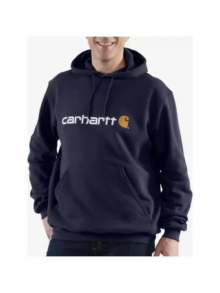 Bluza z kapturem Carhartt Signature Logo granatowa M niebieska