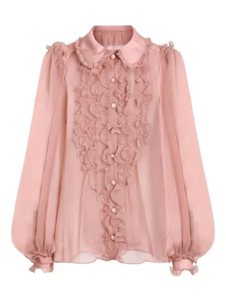 Top Dolce & Gabbana cu volane roz