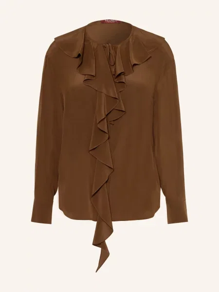 Halenka Max Mara Studio s volány hnědá