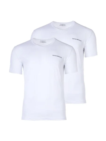 Домашна тениска Emporio Armani Underwear 2 броя с принт черно