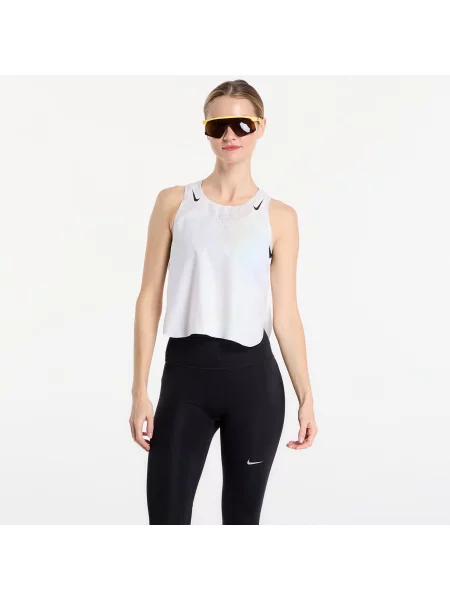 Tílko Nike AeroSwift Dri-FIT ADV Cropped Running Tank Top Off White/ Black XS bílé