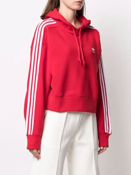 Decupat hanorac cu glugă Adidas roșu