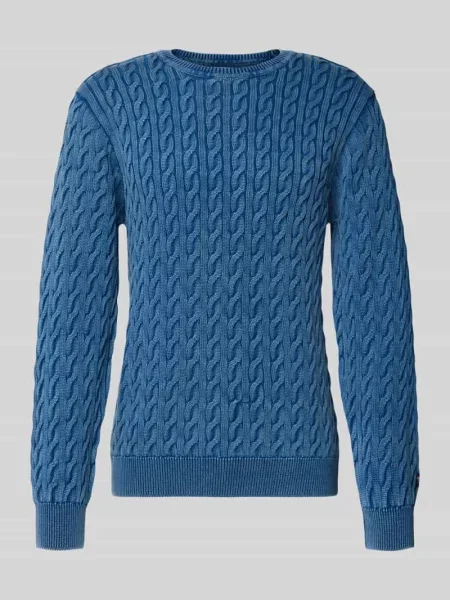 Sweter z dzianiny z prążkowanymi wykończeniami model ‘PRESIDIO’ Levi's niebieski