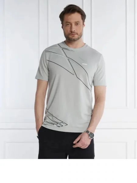 BOSS GREEN Tricou | stretch gri