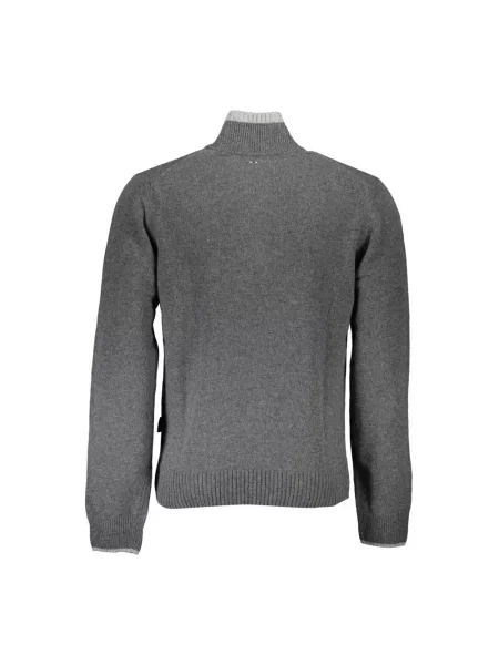 Dzianinowy sweter Napapijri z długim rękawem szary