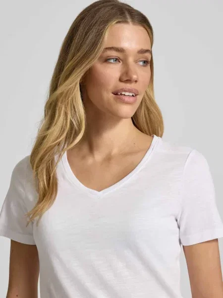 T-shirt o kroju regular fit z czystej bawełny Tom Tailor biała